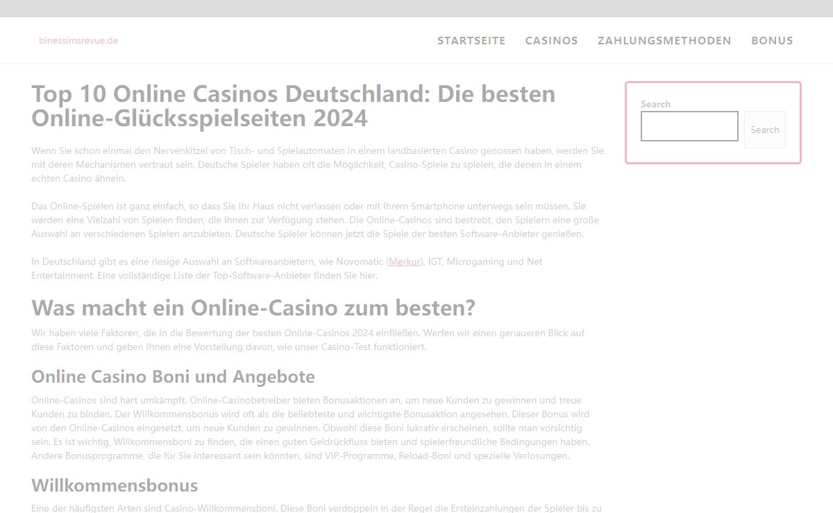 Bestes Online Casino Deutschland - Live Testbericht 2024