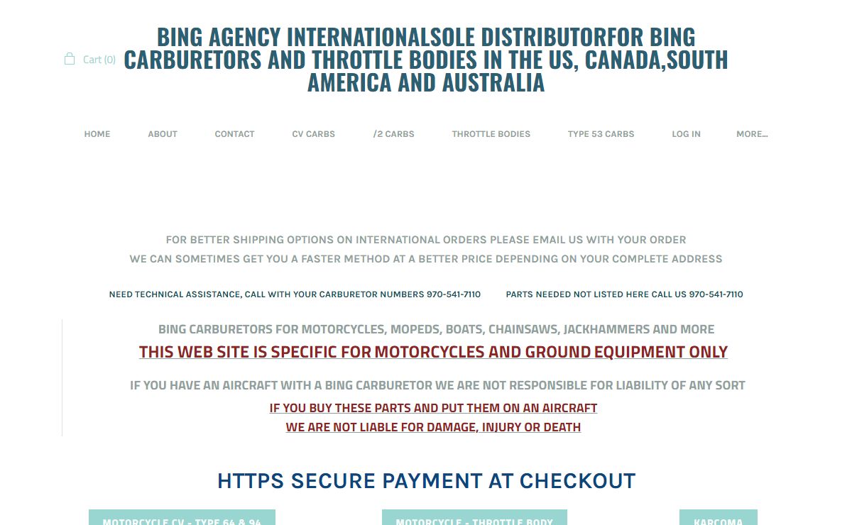 BING AGENCY INTERNATIONALSOLE DISTRIBUTORFOR BING CARBURETORS AND THROTTLE BODIES IN THE US, CANADA,SOUTH AMERICA AND AUSTRALIA - Bing Carburetor Home