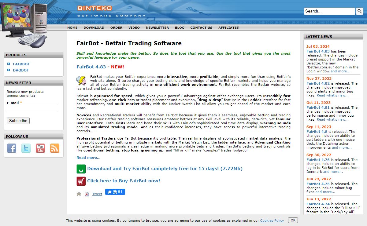 Trading Software for Betfair and Betdaq - Binteko Software.