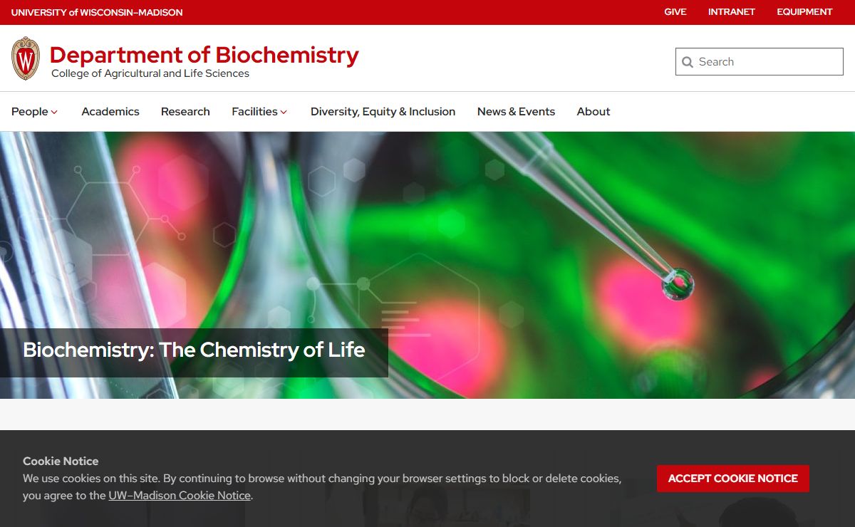 Department of Biochemistry – College of Agricultural and Life Sciences – UW–Madison