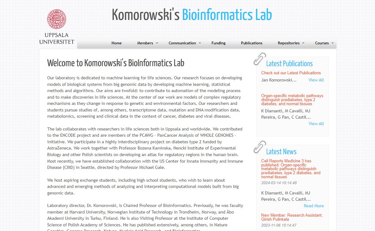 Komorowski's Bioinformatics Lab