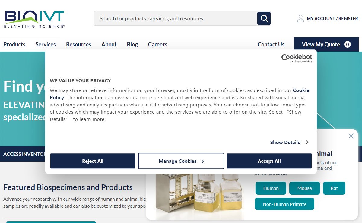 Biospecimens and Research Services | BioIVT