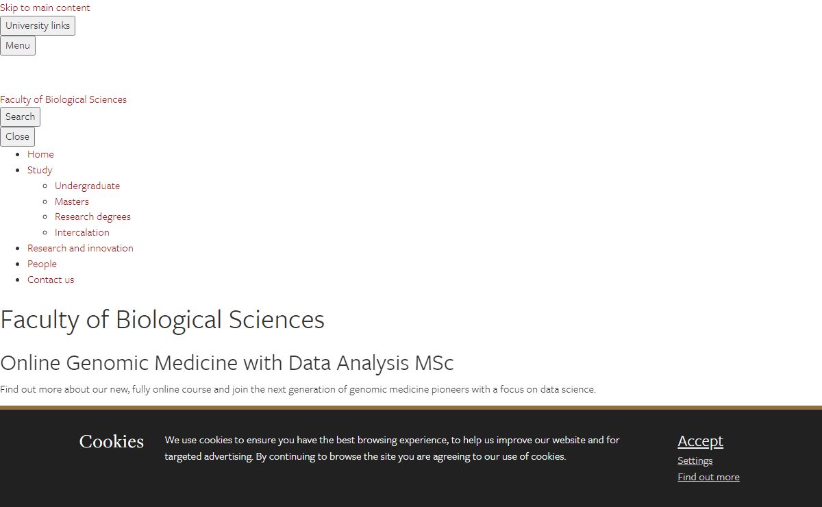 Faculty of Biological Sciences | University of Leeds