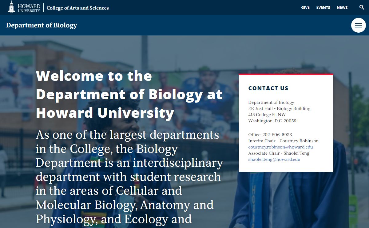 Department of Biology | Howard University Department of Biology