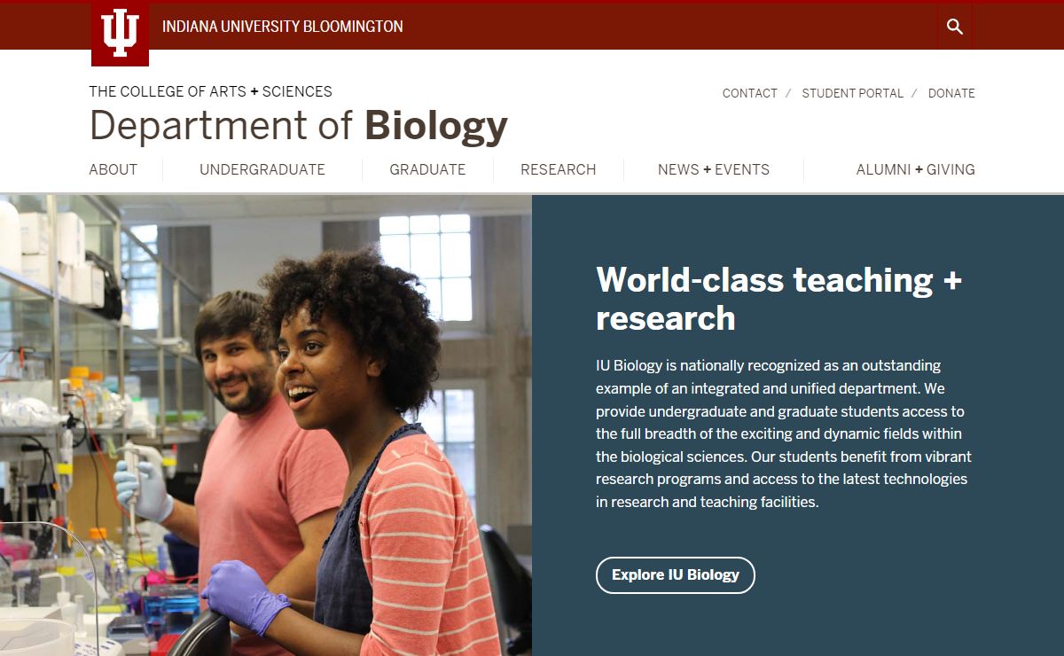 Department of Biology: Indiana University Bloomington