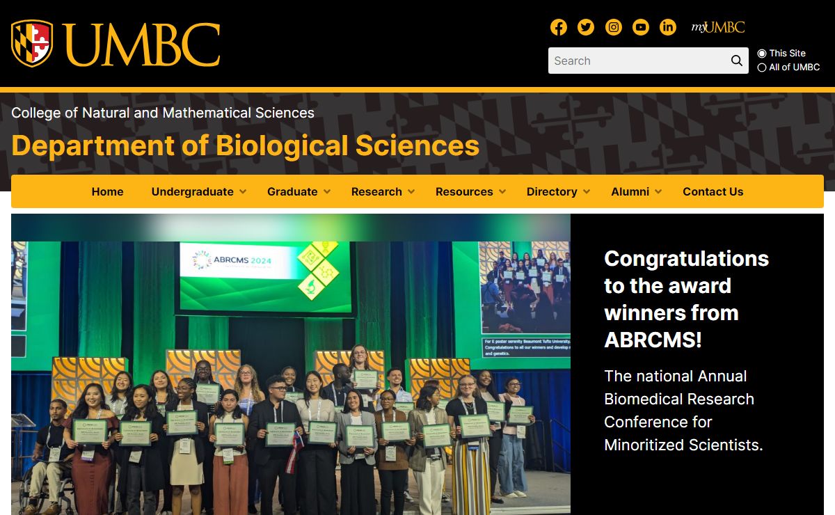 Department of Biological Sciences – UMBC