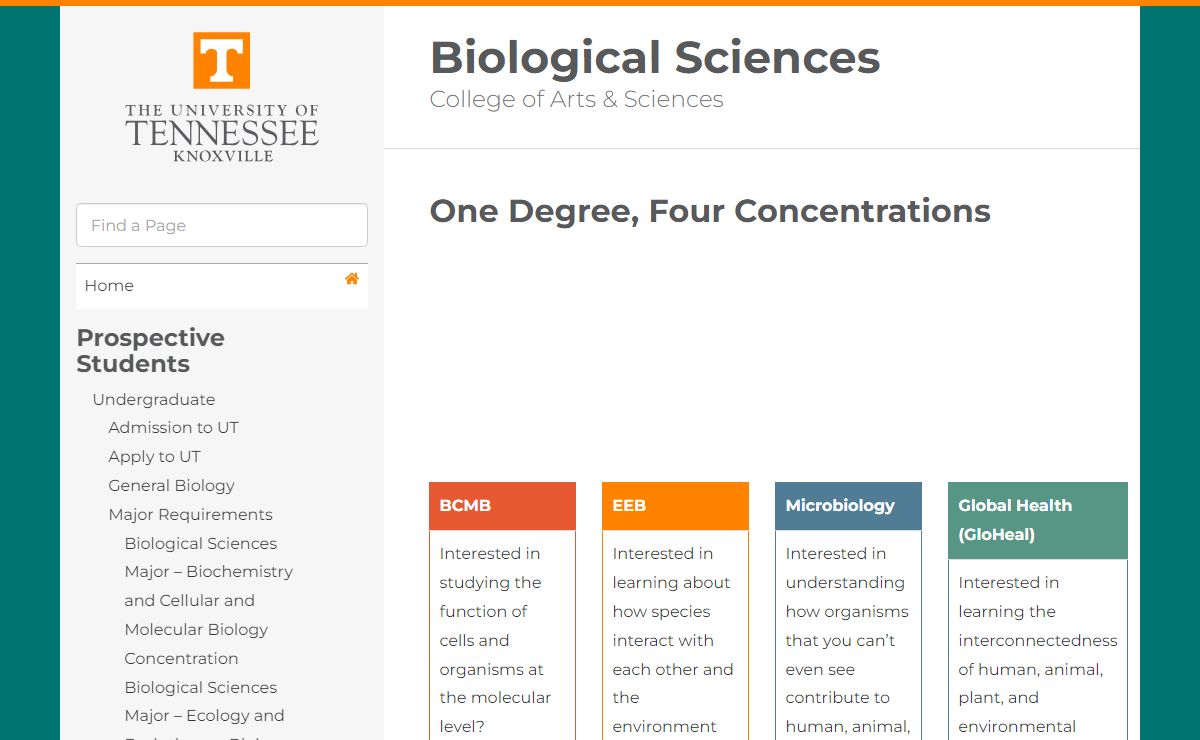 University of Tennessee Biological Sciences