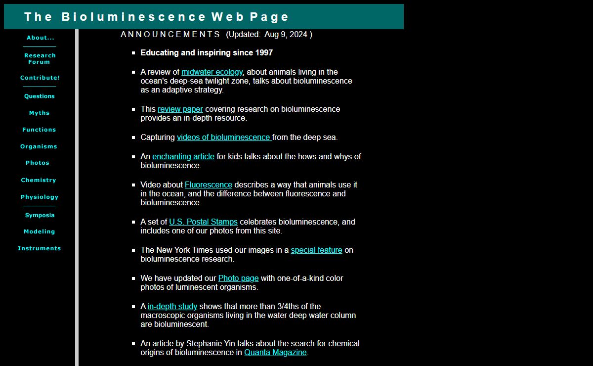 The Bioluminescence Web Page