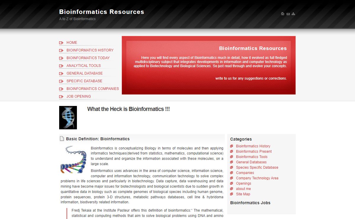Largest Resource for Bioinformatics World