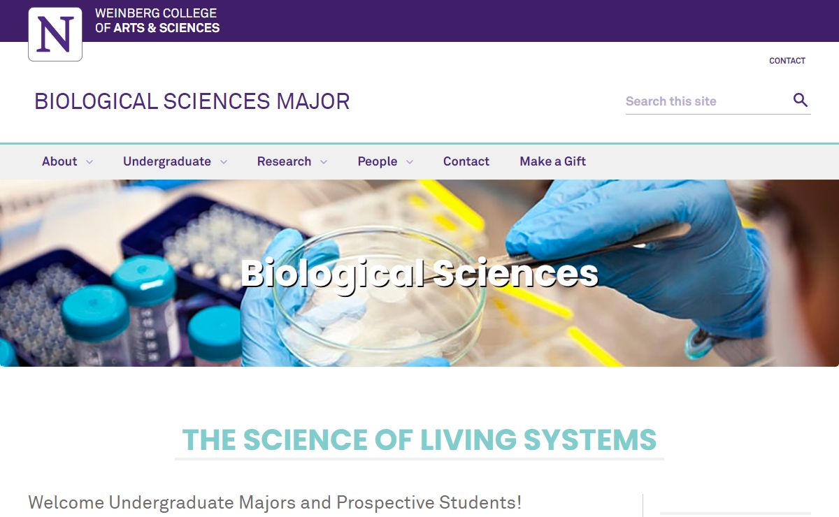Biological Sciences Major - Northwestern University
