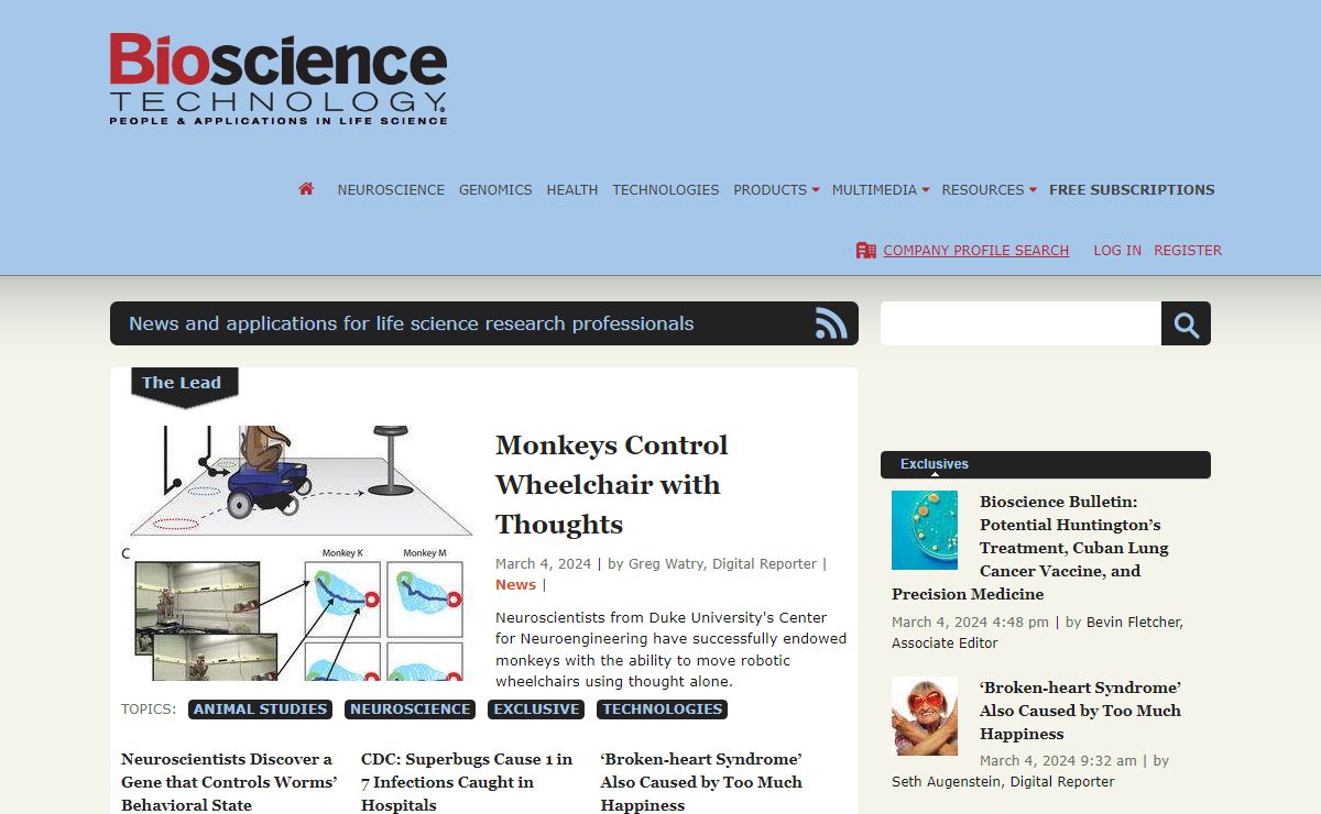 Bioscience Technology | Daily news and top headlines for life science research professionals