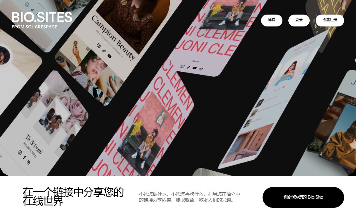 Bio Sites——简介中的链接——Squarespace
