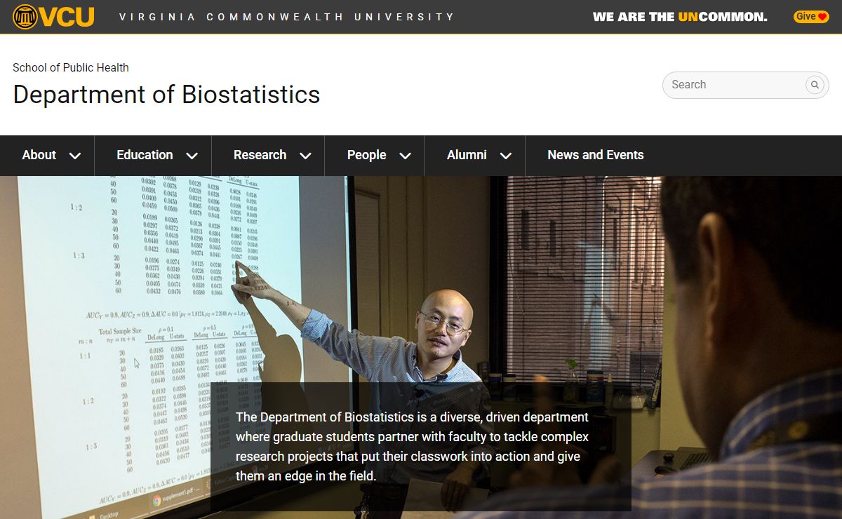 Department of Biostatistics - Virginia Commonwealth University