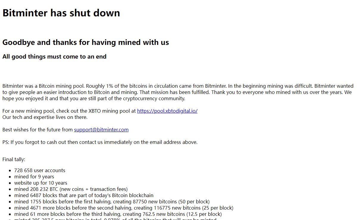BitMinter shut down