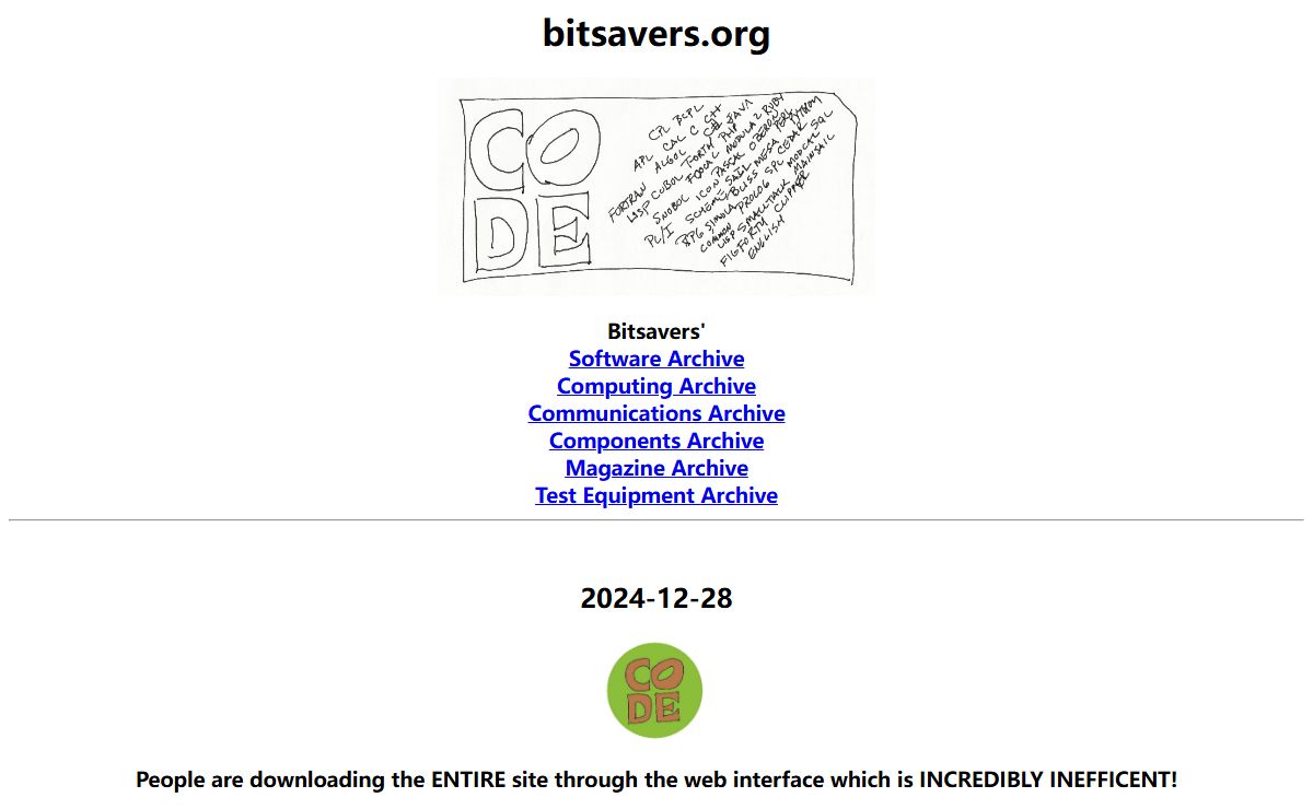 The bitsavers main page