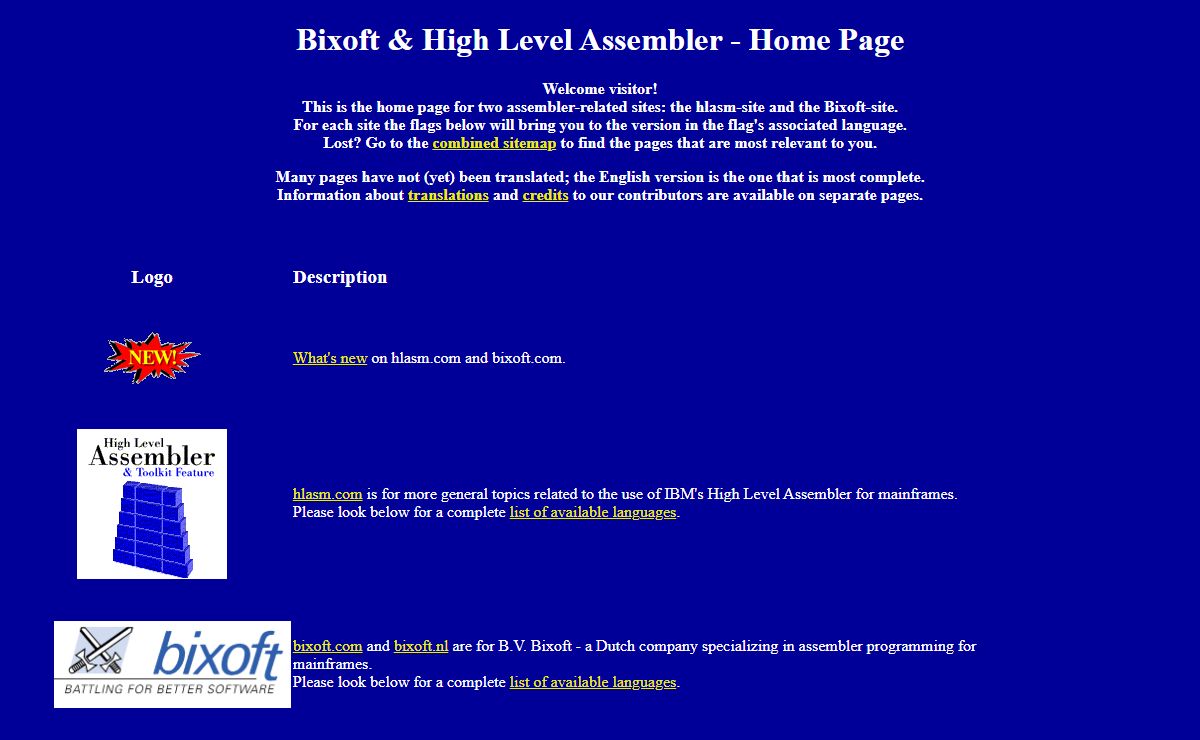 Bixoft & High Level Assembler - Home Page