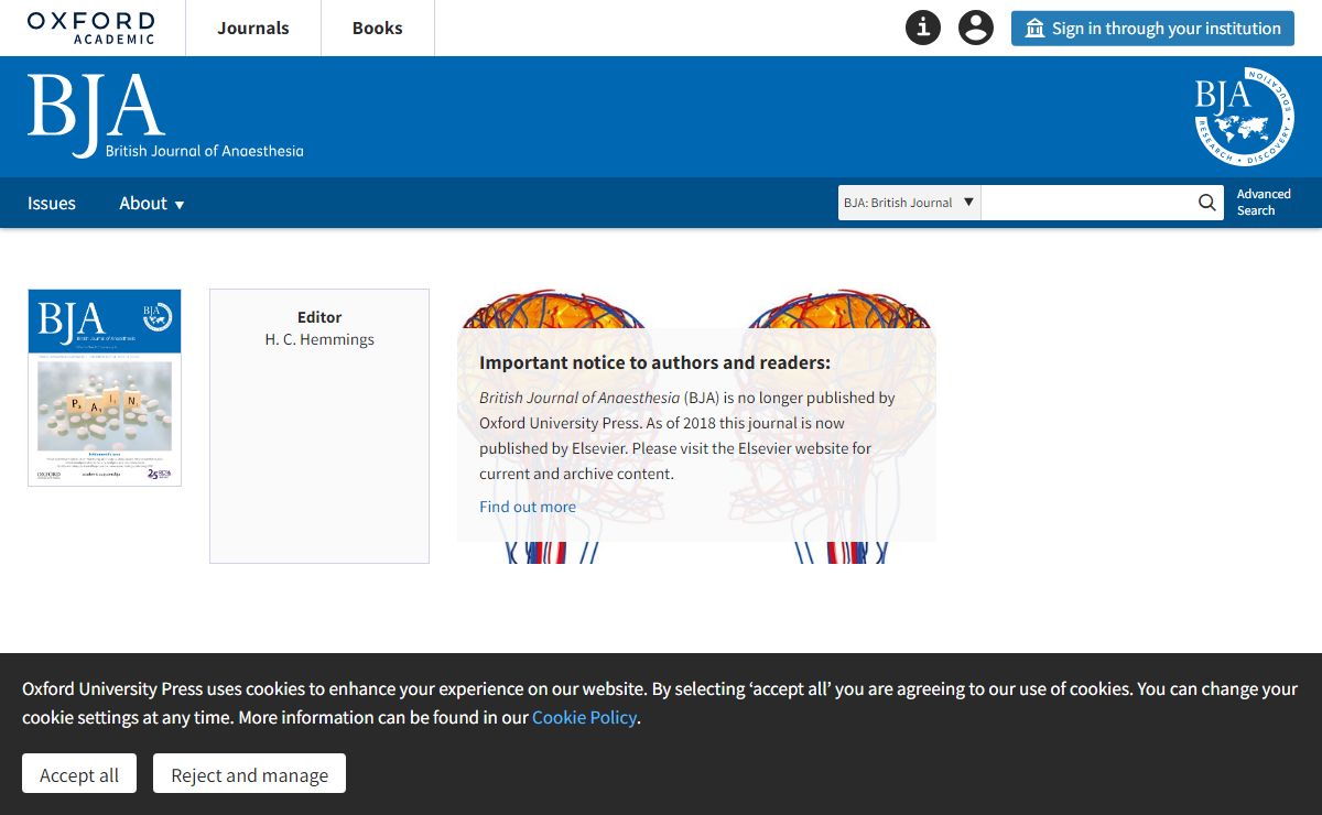 BJA: British Journal of Anaesthesia | Oxford Academic