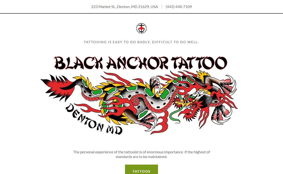 Black Anchor Tattoo