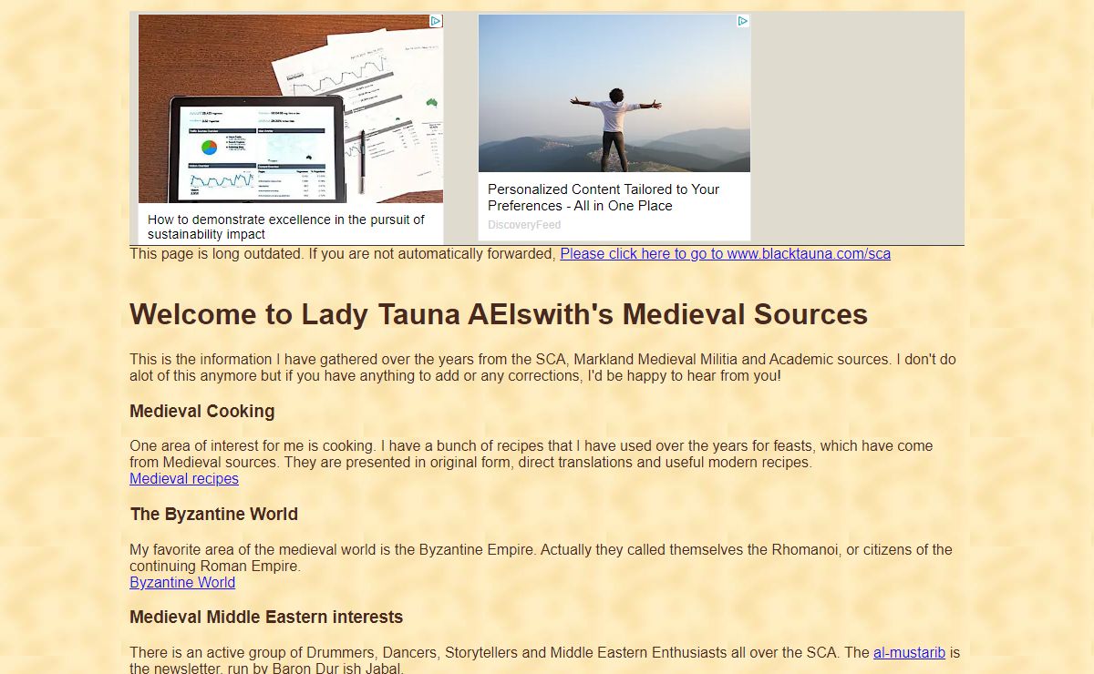 Lady Tauna AElswith's Medieval Sources
