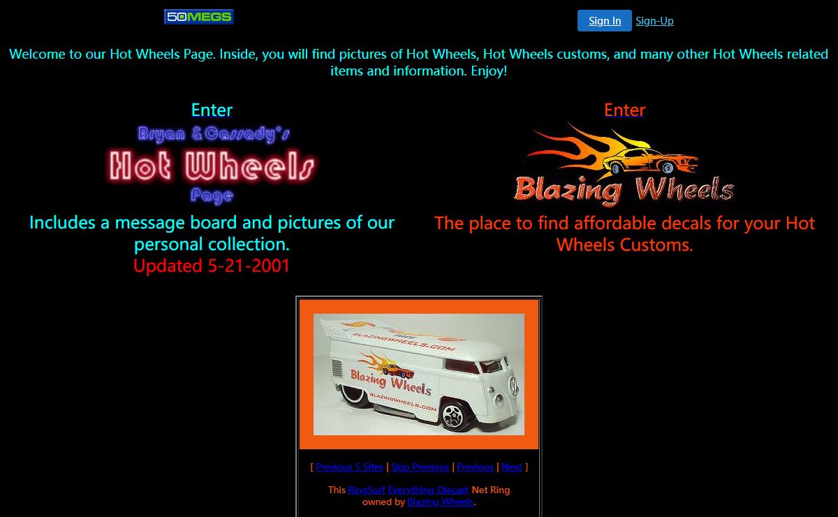 Blazing Wheels/Bryan & Cassady's Hot Wheels Page