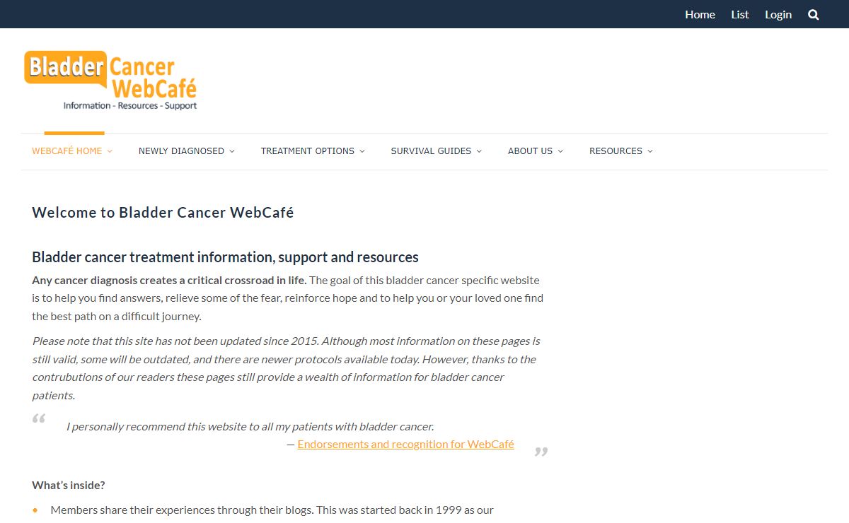 Welcome to Bladder Cancer WebCafé - Bladder Cancer WebCafé