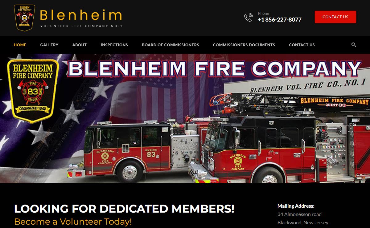 Blenheim Fire Company | Volunteer Firefighter Opportunities Available, Donate Today – Blackwood, NJ