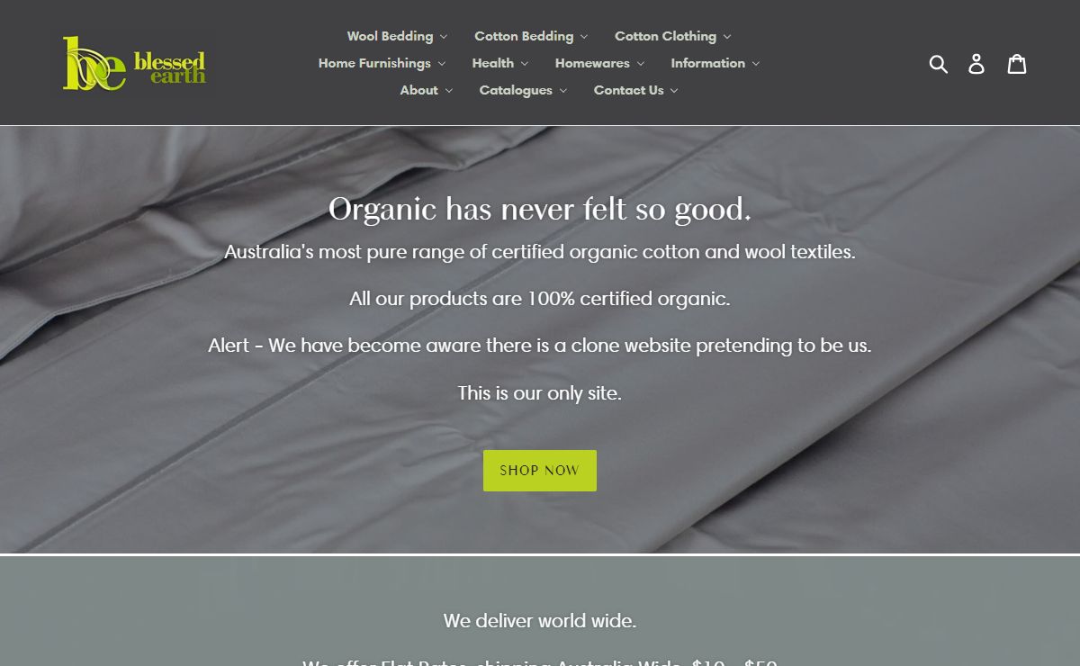 Blessed Earth - Australia's finest range of certified organic cotton