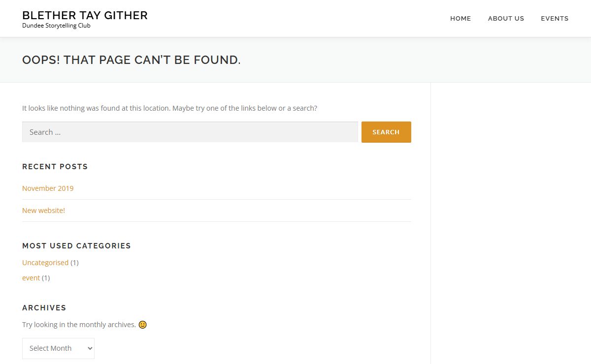 Page not found – Blether Tay Gither