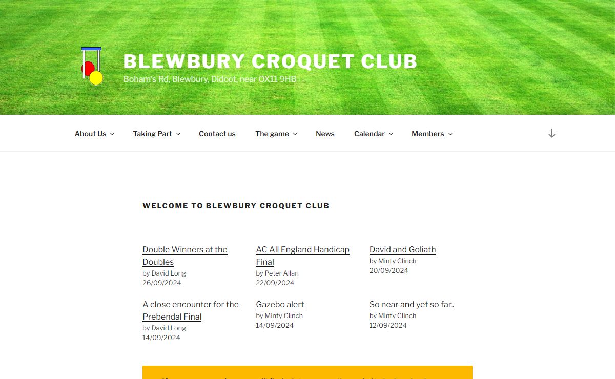 Blewbury Croquet Club – Boham's Rd, Blewbury, Didcot, near OX11 9HB