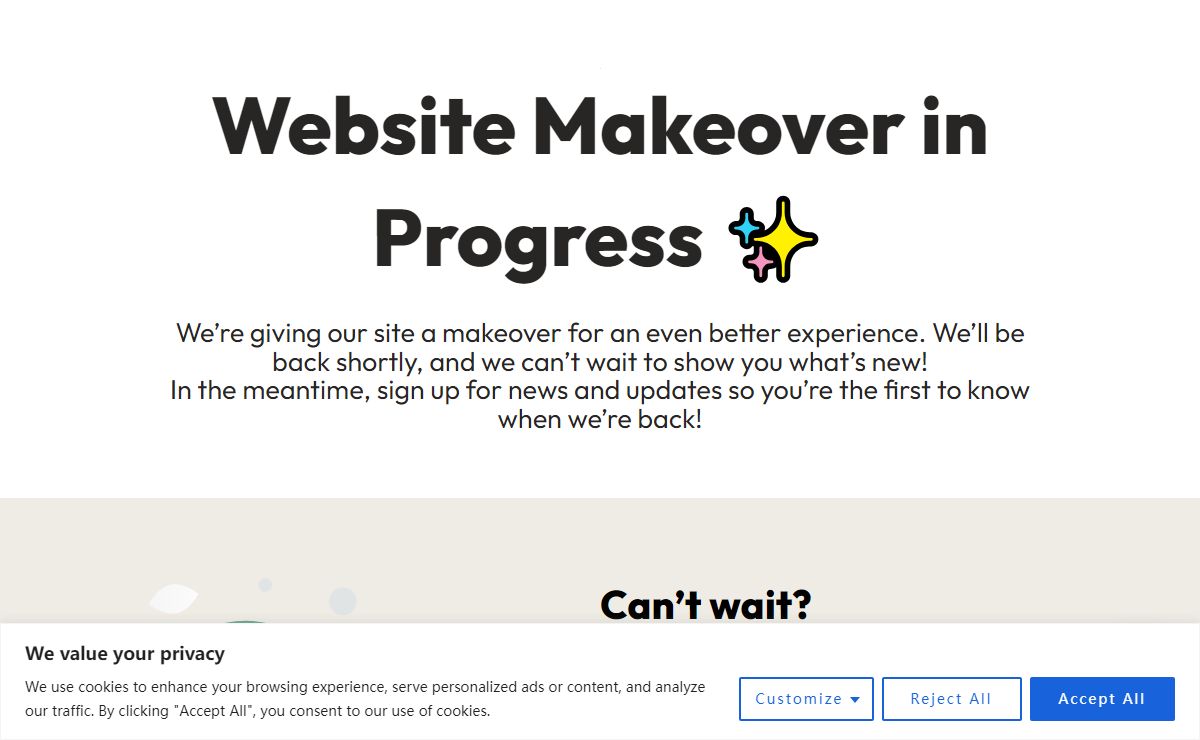 Maintenance Page -
