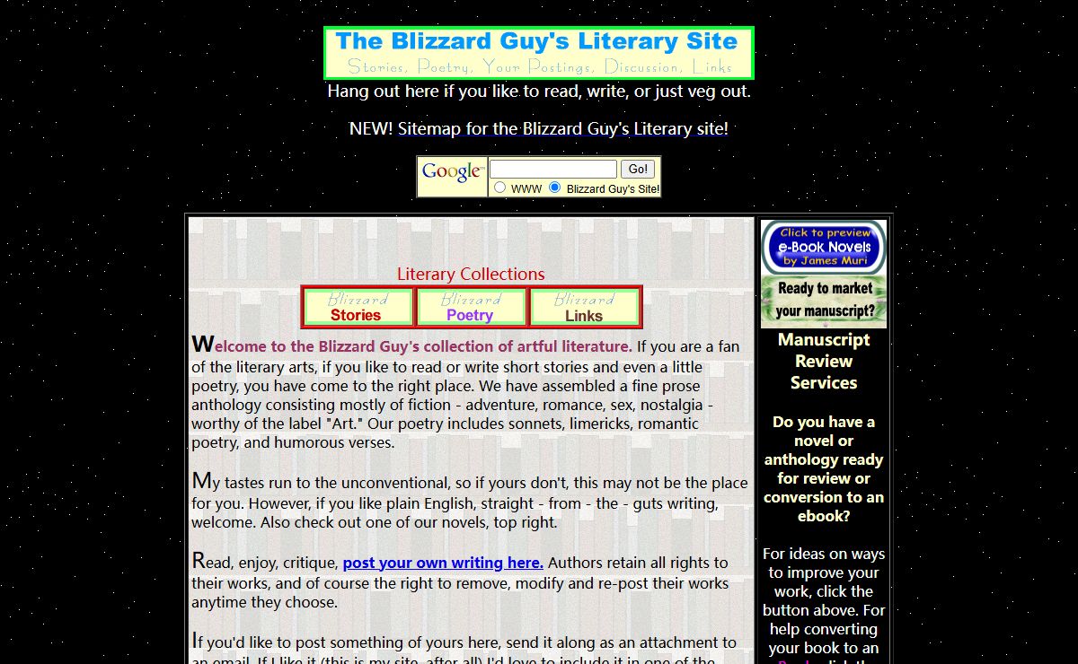 The Literary Site, a story and poetry collection compiled by James R. Muri
