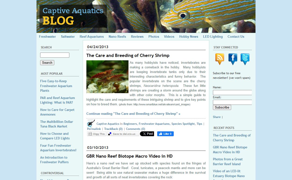 Captive Aquatics: An Aquarium and Ecology Blog