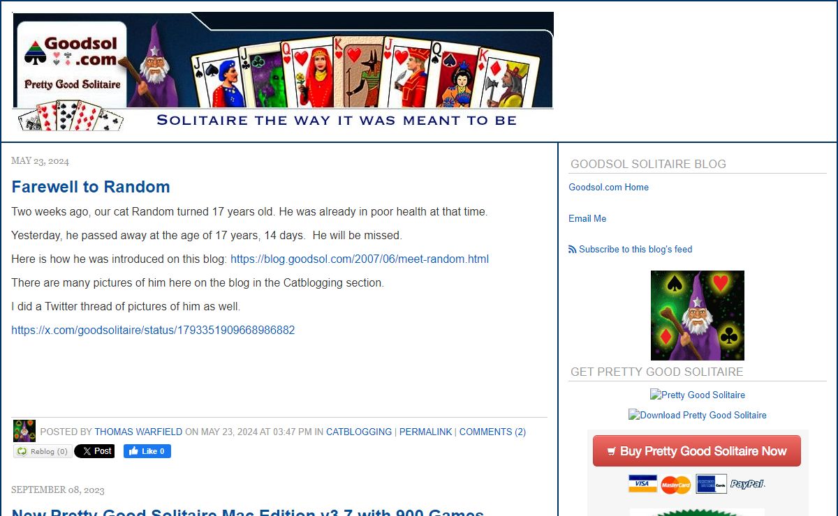Goodsol Solitaire Blog