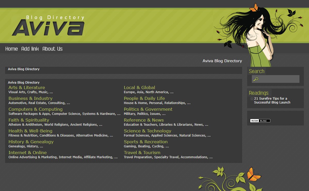 Add Url - Submit Site - Aviva Blog Directory