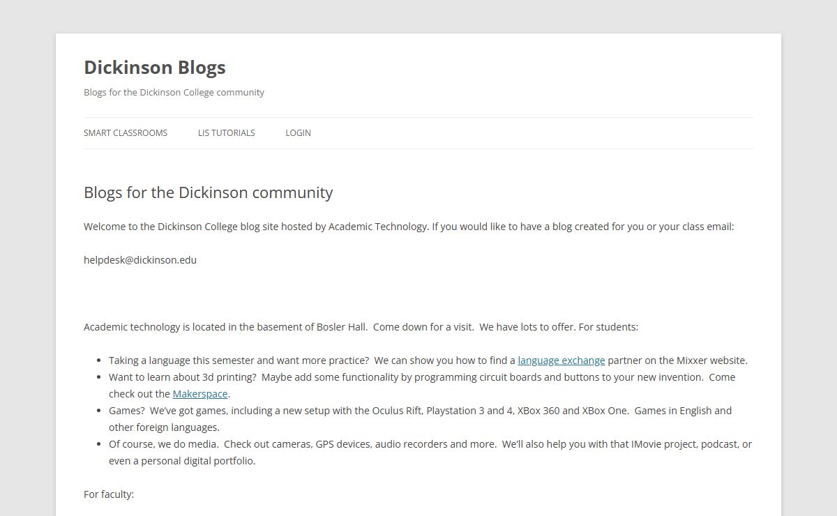 Dickinson Blogs | Blogs for the Dickinson College community