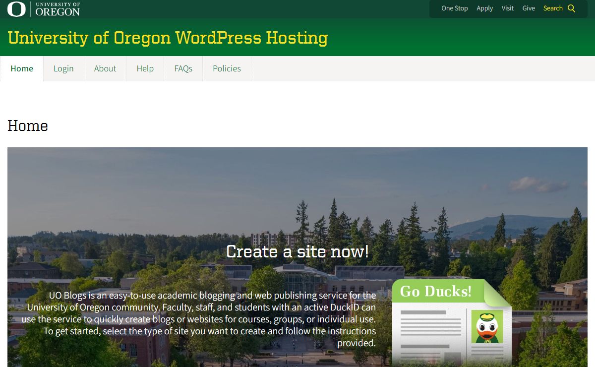 University of Oregon WordPress Hosting – Educational blogs from our community