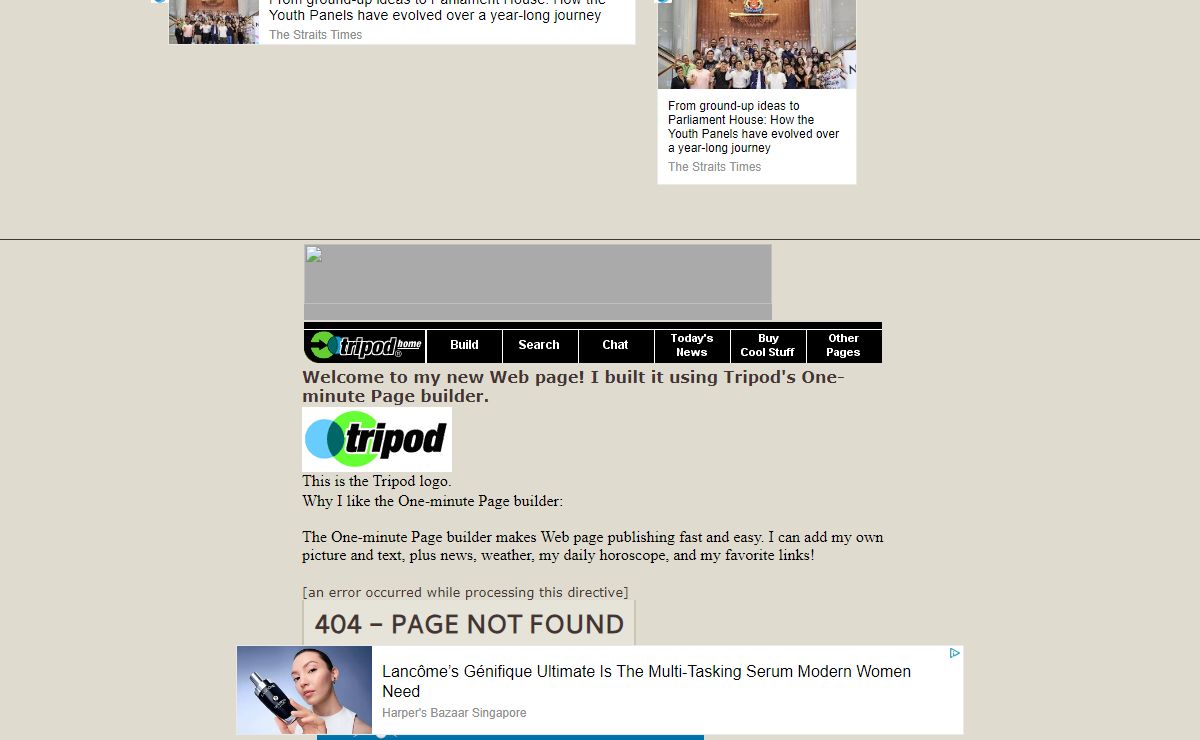 My Tripod One-Minute Page