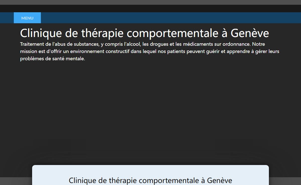 Home: Clinique de thérapie comportementale à Genève