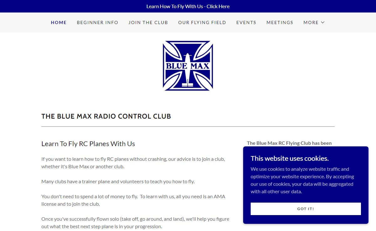 Blue Max Radio Control Plane Flying Club