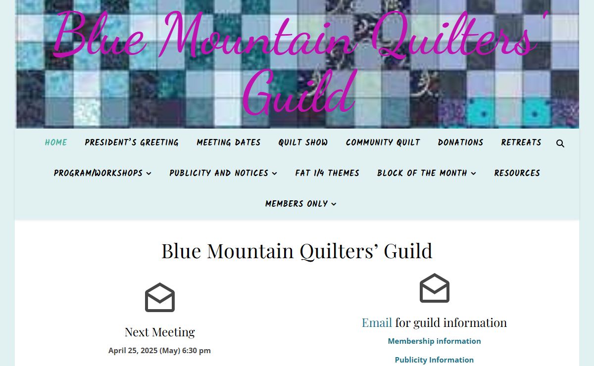 Blue Mountain Quilters' Guild – A stitch in time