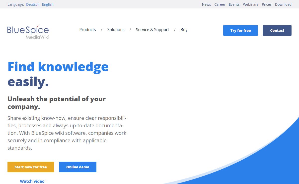 BlueSpice - The wiki and knowledgebase Software for companies