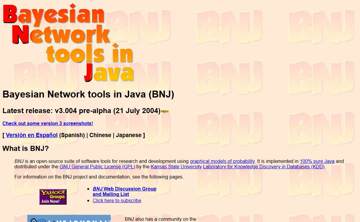 Bayesian Network tools in Java (BNJ) - Kansas State University Lab for Knowledge Discovery in Databases