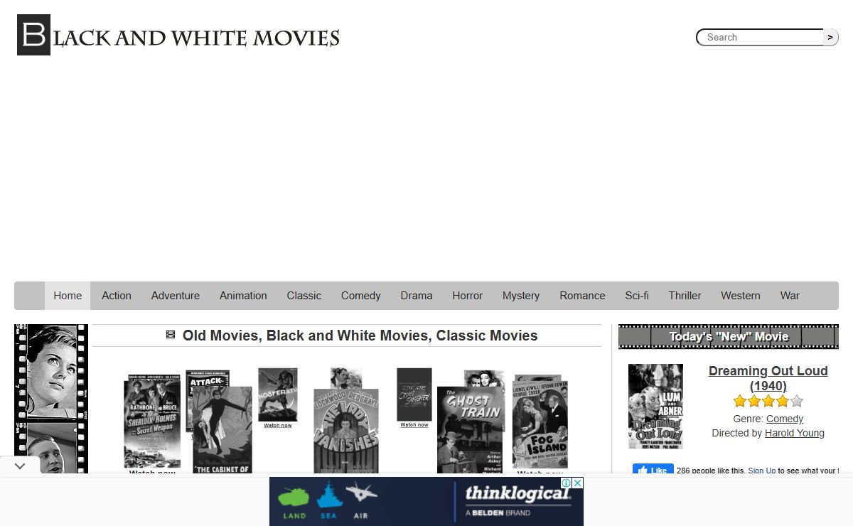 Old Movies, 530+ Black & White Movies, Free @ BnWMovies