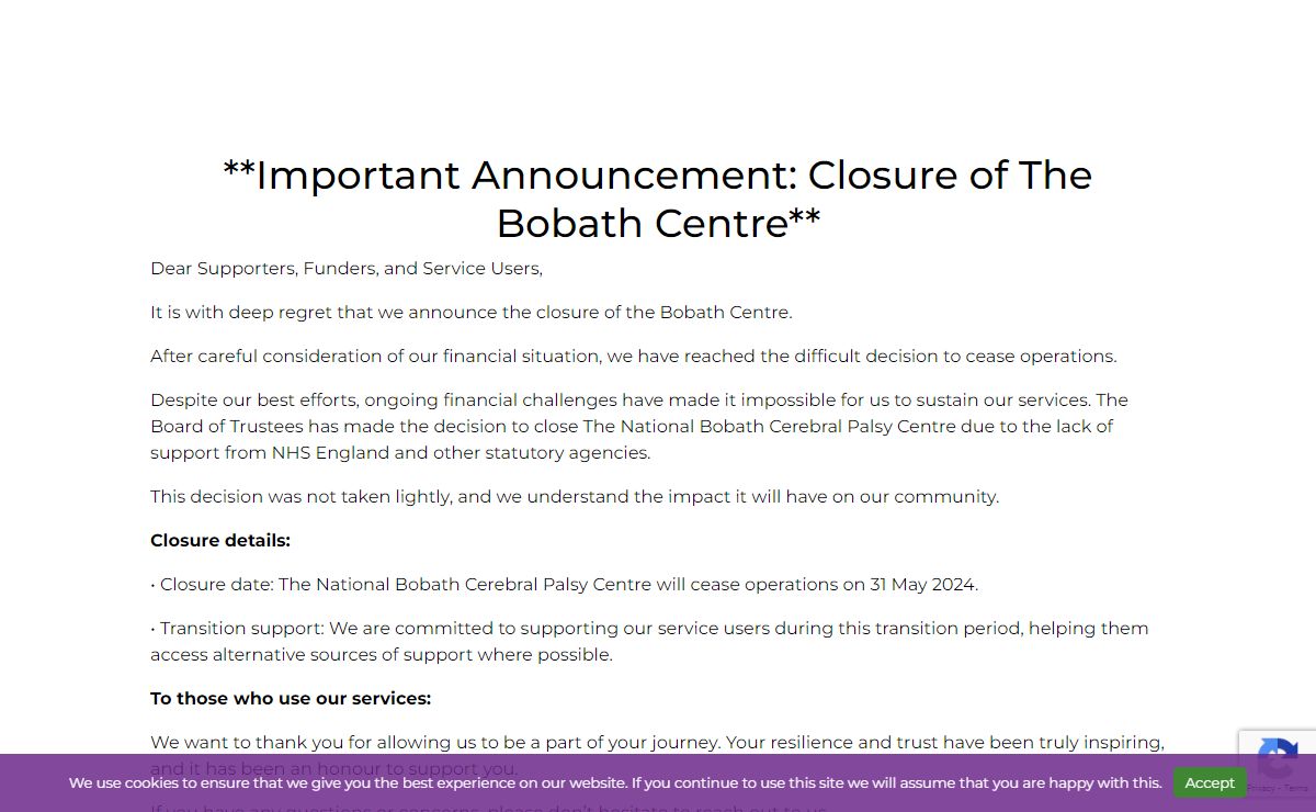 The National Bobath Cerebral Palsy Centre - Homepage