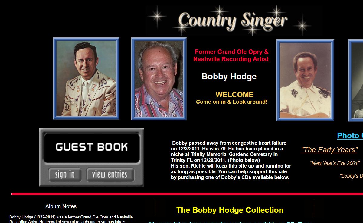 Country Singer, Bobby Hodge