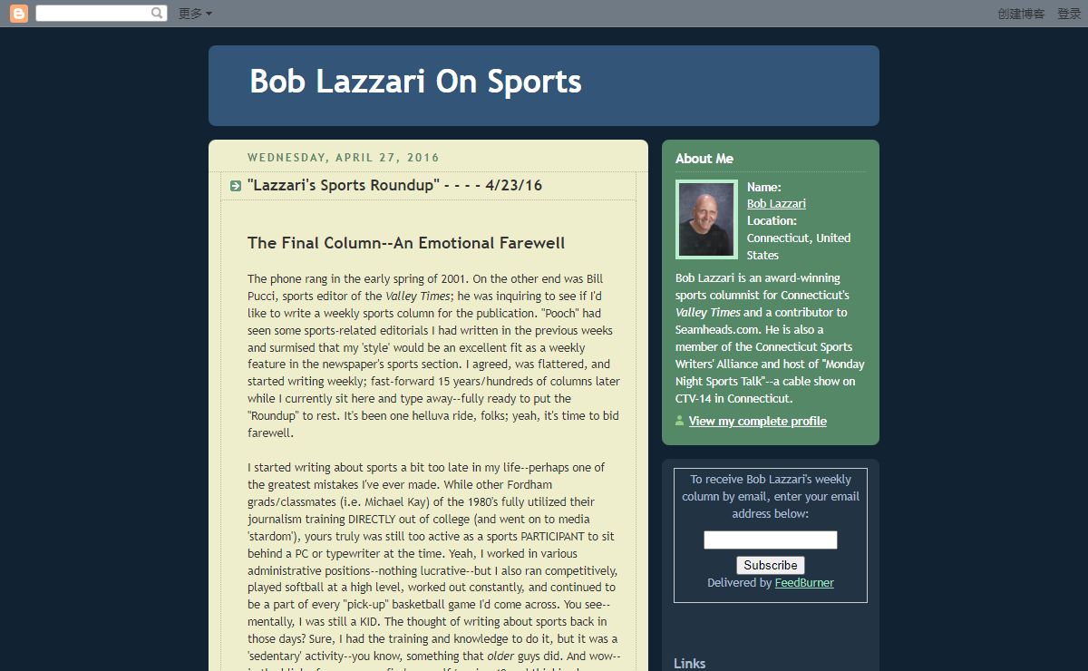 Bob Lazzari On Sports