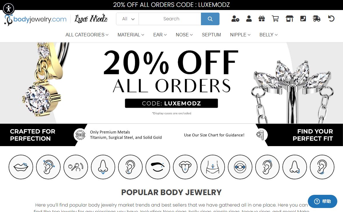 Body Jewelry | Best Body Piercing Jewelry Shop | Luxe Modz