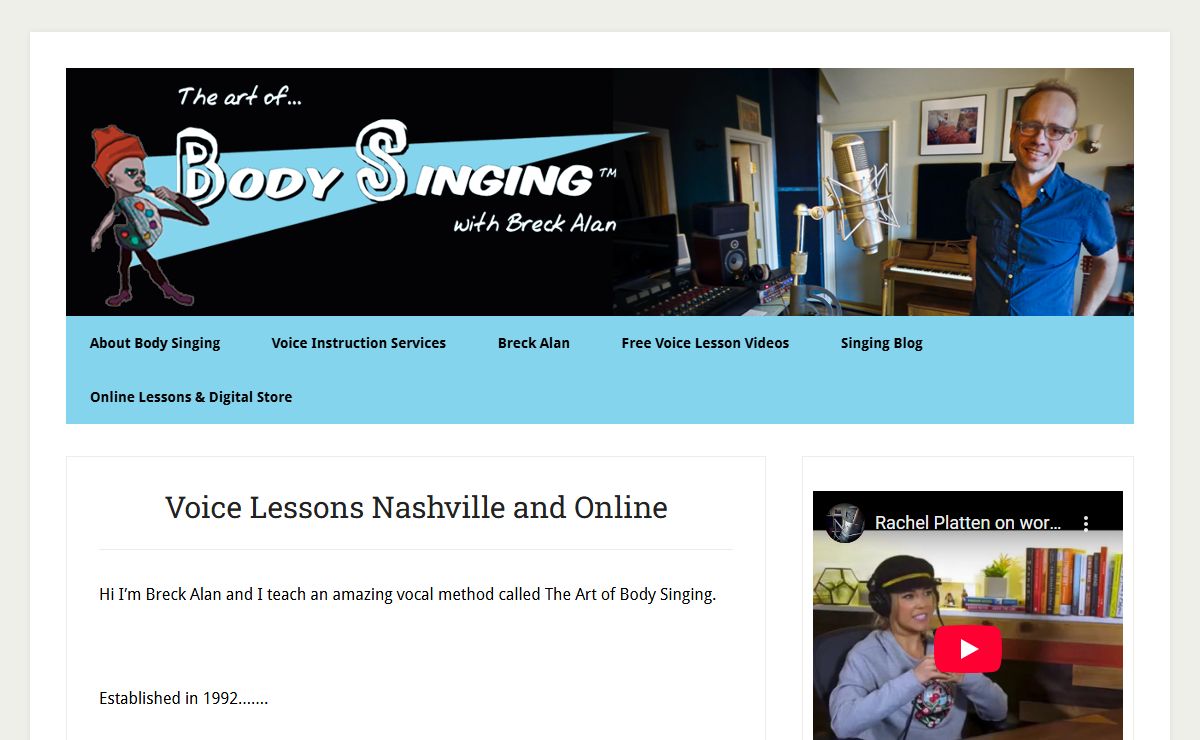 Voice Lessons Nashville and Online - Body Singing by Breck Alan