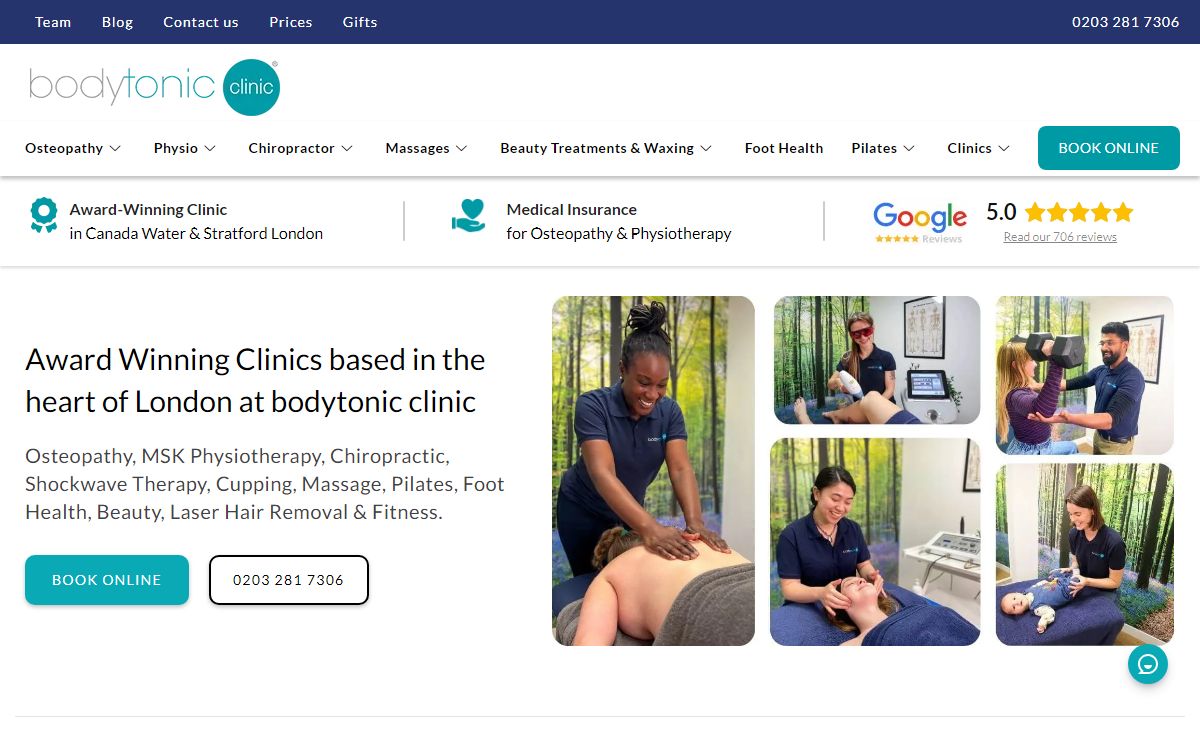 Health & Beauty Clinics London, Bodytonic Clinic, London Zone 1, 2
