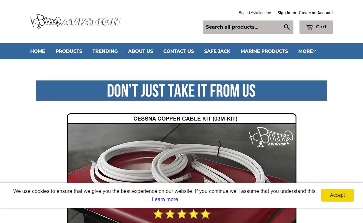 Bogert Aviation - Cessna, Piper Copper Cable Kits, Battery Boxes